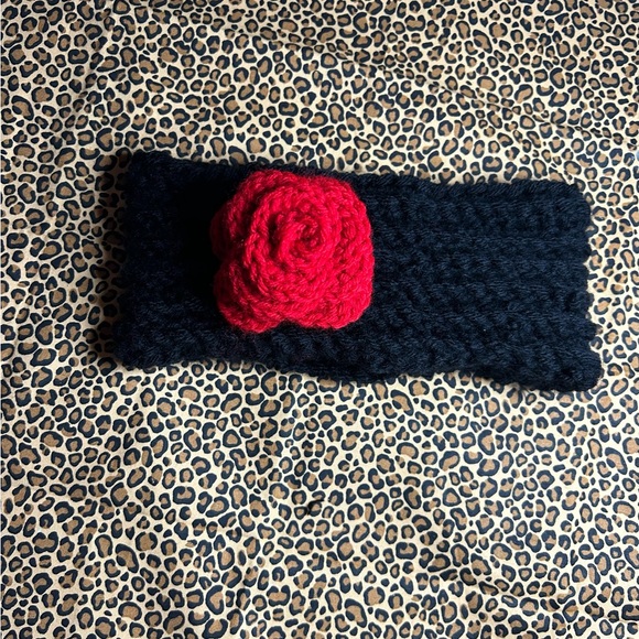 Handmade crochet ear warmer headband with scarf - Picture 2 of 4